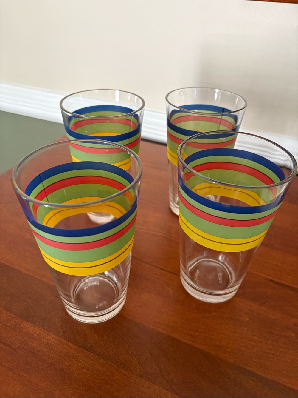 Gibson Salsa Stripe 12 oz Tumblers Set of 4